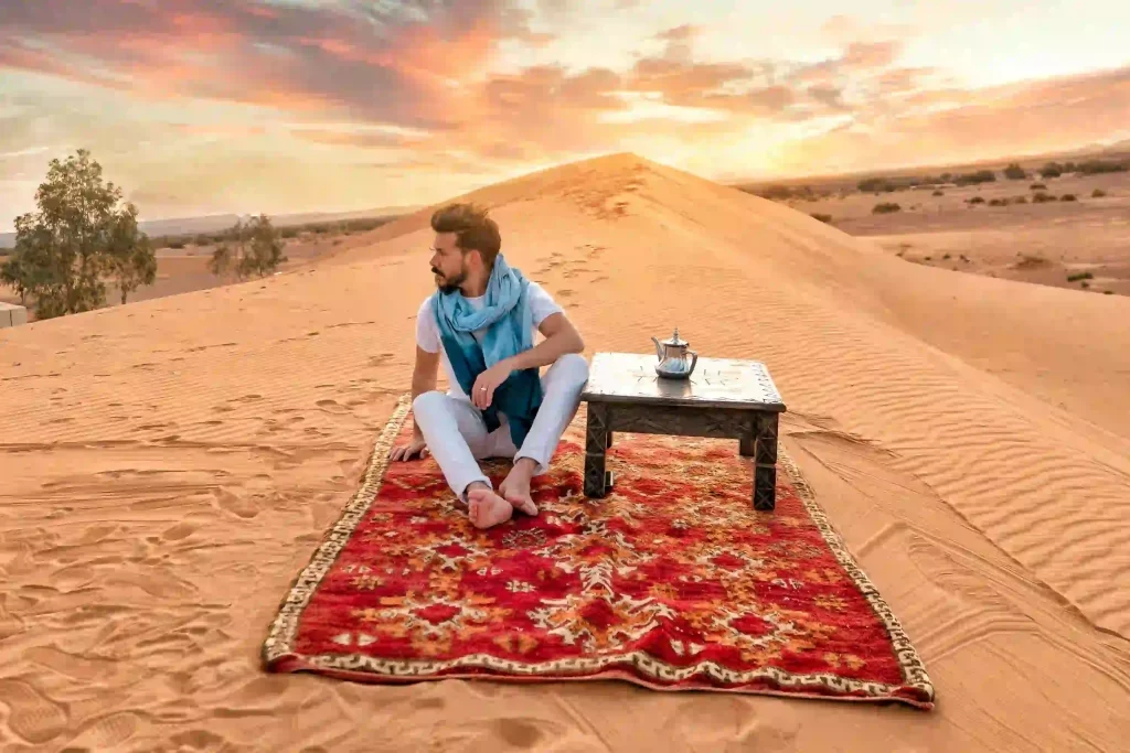 Have tea in Sahara desert