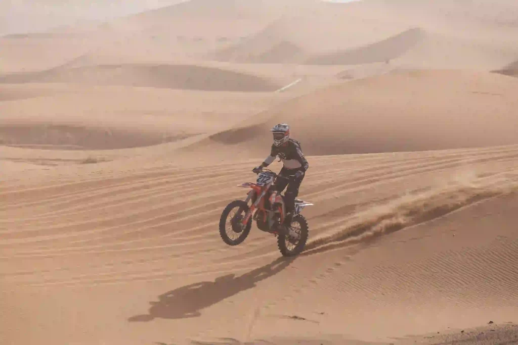 bike ride on merzouga sahara desert sand dunes